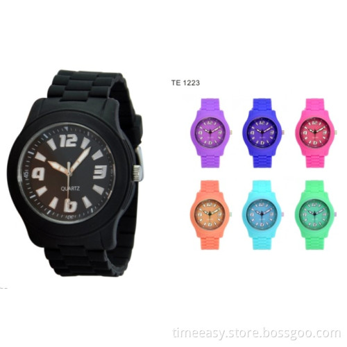 Colors Silicone Strap Quartz Watch with Japanese Movement